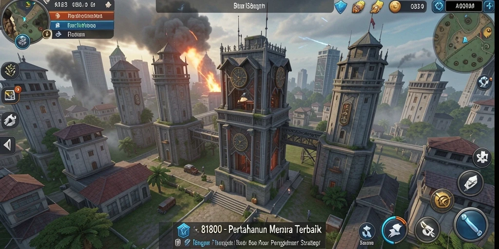 Tampilan gameplay Tower Defense yang intens dan interaktif.
