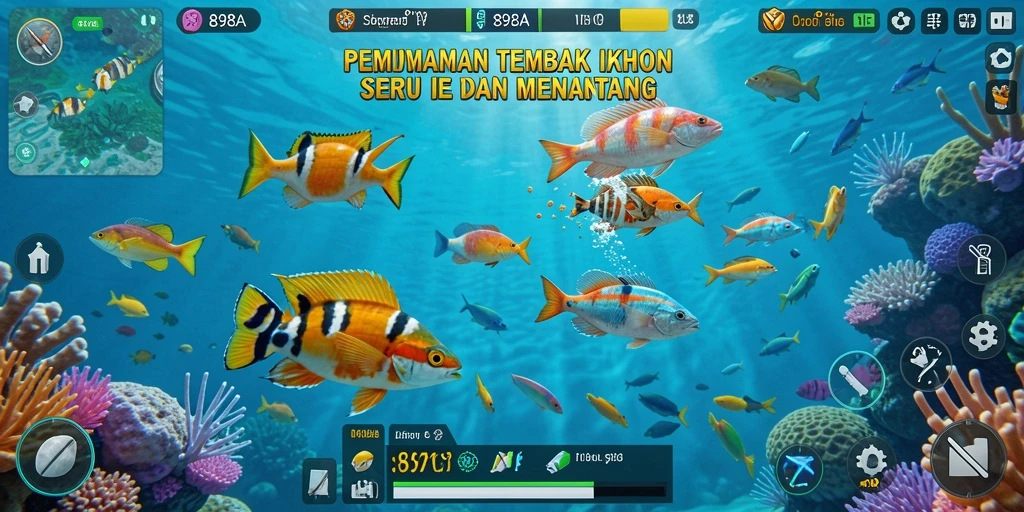 Tampilan gameplay seru dalam 898A Tembak Ikan.