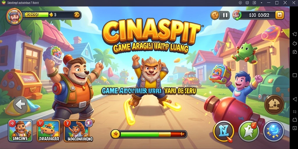 Screenshot gameplay CINASIPIT menampilkan aksi seru di dunia arcade.