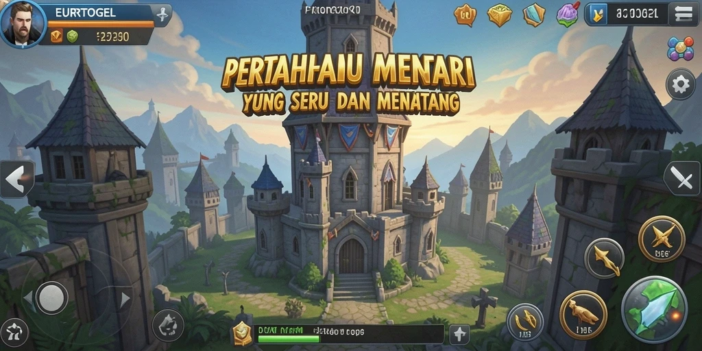 Tampilan seru dari game Tower Defense EUROTOGEL yang menantang.
