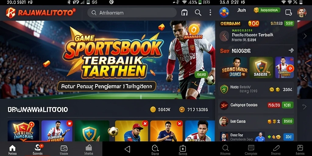 Tampilan utama gameplay RAJAWALITOTO yang menampilkan taruhan olahraga.